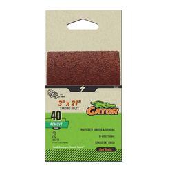 Gator 21 in. L X 3 in. W Aluminum Oxide Sanding Belt 40 Grit Extra Coarse 2 pc
