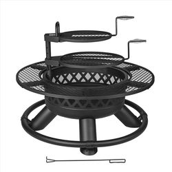 Living Accents 47 in. W Steel Ranch Round Wood Fire Pit