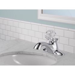 Delta Classic Chrome Traditional Centerset Bathroom Sink Faucet 4 in.