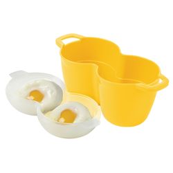 Progressive Prep Solutions Clear/Yellow Polypropylene 2 Egg Poacher