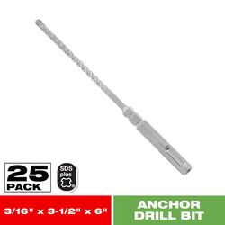 Diablo Amped Rebar Demon 3/16 in. X 6 in. L Carbide Tipped Hammer Drill Bit SDS-Plus Shank 1 pk