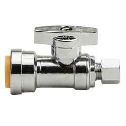 QuickFitting 1/2 in. Push-Fit in. Chrome Plated Straight Stop Valve
