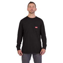 Milwaukee Gridiron XL Long Sleeve Men's Round Neck Black Tee Shirt