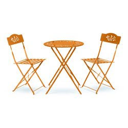 Alpine 3 pc Orange Steel Bistro Set