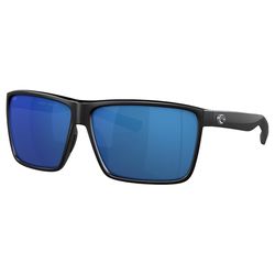 Costa Rincon II Sunglasses Men's Matte Black Frame Blue Mirror Lens Polarized Blue Light Blocking