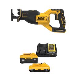 DEWALT 20V MAX* XR Reciprocating Saw with 20V MAX* 4 Ah and 6 Ah Battery & Charger Kit