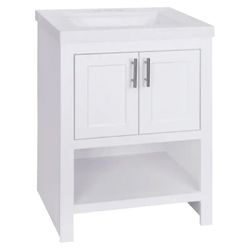 Royal Cabinets Serenity Single White Bathroom Vanity 24-1/2 in. W X 18.75 in. D X 35.5 in. H