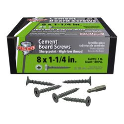 Grip-Rite No. 8 wire X 1-1/4 in. L Phillips Wafer Head Coarse Cement Board Screws