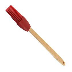 R&M International Corp Brown/Red Silicone/Wood Basting Brush