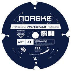 Norske 6-1/2 in. D X 5/8 in. Polycrystalline Diamond Fiber Cement Blade 4 teeth 1 each