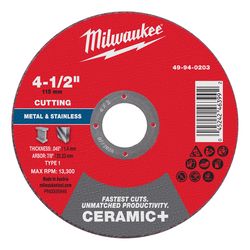 Milwaukee 4-1/2 in. D X 7/8 in. X .045 in. thick Metal Cut-Off Disc 1 pc