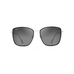 Maui Jim Tiger Lily Sunglasses Women's Gloss Black with Silver Frame Neutral Gray Lens Polarized