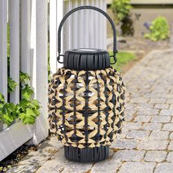 Exhart 9.5 in. Plastic Black Lantern