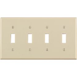 Leviton Almond 4 gang Thermoset Plastic Toggle Wall Plate 1 pk