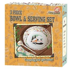 Camp Casual Multicolored Melamine Vintage RV Serving Bowl 11.8 in. D 3 pc