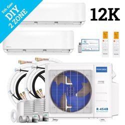 MRCOOL DIY 5th Gen (6 kbtu, 6 kbtu) 2 Zone 18000 BTU 23.9 SEER Ductless Mini Split Heat Pump System