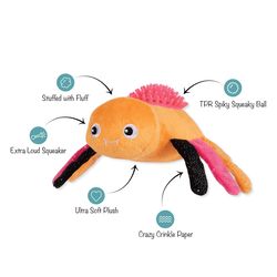 Pet Shop by Fringe Studio Multicolored Plush Stop Bugging Me Dog Toy