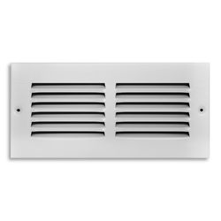 Tru Aire 4 in. H X 10 in. W 1-Way Powder Coat White Steel Return Air Grille
