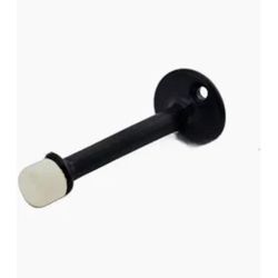 Ives 3-3/16 in. W X 7/8 in. L Aluminum Black Door Stop Mounts to wall 7/8 in.