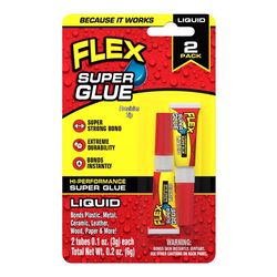 Flex Seal Family of Products Flex Super Glue Liquid High Strength Clear Super Glue 2 pk