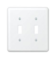 Amerelle Devon White 2 gang Stamped Steel Toggle Wall Plate 1 pk