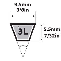 Mitsuboshi FHP 3L160 General Utility V-Belt 0.38 in. W X 16 in. L For Fractional Horsepower Motors