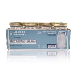 Anchor Hocking Tecnocap Wide Mouth Canning Jar 32 oz 12 pk