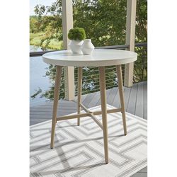 Signature Design by Ashley Seton Creek Brown/Gray Round Aluminum Casual Contemporary Bar Table