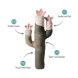 Pet Shop by Fringe Studio For Dog Multicolored Canvas I Can Be a Bit Prickly Dog Toy 1 pk