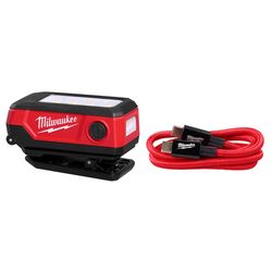 Milwaukee 300 lm Black/Red LED Rechargeable Clip Light