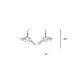 Montana Silversmiths Women's Cowgirl Pistols Silver Earrings Water Resistant