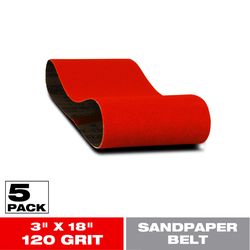 Diablo 18 in. L X 3 in. W 120 Grit Zirconium Oxide Sanding Belt 5 pk