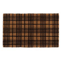 Entryways 30 in. W X 18 in. L Black/Natural Fine Plaid Coir Door Mat