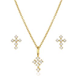 Montana Silversmiths Women's Mighty Golden Cross Jewelry Sets