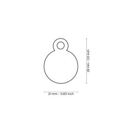 MyFamily Basic Black Chrome Circle Aluminum Cat/Dog Pet Tags Small