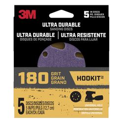 3M Hookit 5 in. Ceramic Hook and Loop Ultra Durable Sanding Disc 180 Grit Extra Fine 5 pk