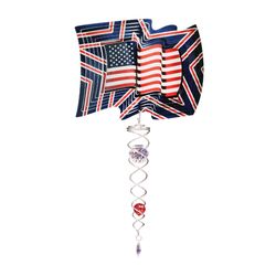 Spinfinity Designs Multi-color Stainless Steel 6.5 in. US Flag Mini Set Outdoor Spinner
