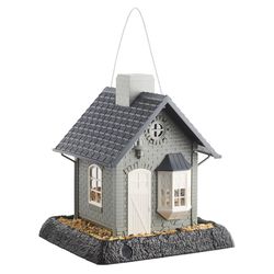 North States Village Wild Bird 5 lb Plastic Bayside Cottage Hopper Bird Feeder 4 ports