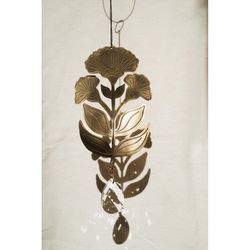 Matr Boomie Antique Gold Glass/Metal 0.25 in. H X 4 in. L X 6 in. W Engraved Floral Suncatcher
