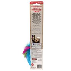 Spot For Cat Multicolored Laser & Feather Teaser Wand Pet Toy 1 pk
