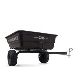 OxCart Pro-Grade Stockman Lift-Assist & Swivel Poly Tow Behind Utility Cart 17 cu ft