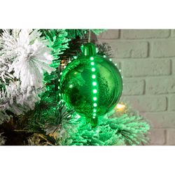 Celebrations LED Green Snow Fall Ornament 4 in. Hanging Decor