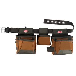 Bucket Boss 11 pocket Polyester Comfort Lift Rig Tool Belt Brown 52 in.