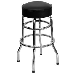 Flash Furniture Black Vinyl Swivel Commercial Barstool