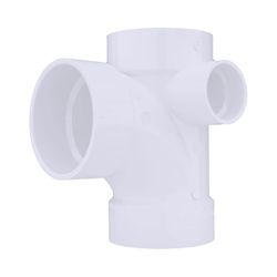 Charlotte Pipe Schedule 40 3 in. Hub X 3 in. D Hub PVC Sanitary Tee 1 pk