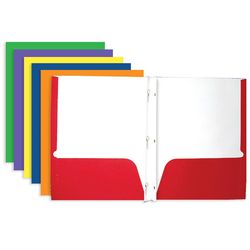 Bazic Products 11.69 in. W X 9.29 in. L Assorted 3-Prong Portfolio