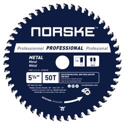 Norske 5-3/8 in. D X 5/8 in. Carbide Tipped Metal Saw Blade 50 teeth 1 pk