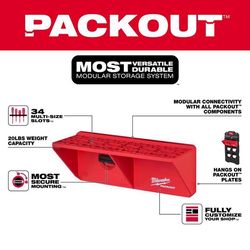 Milwaukee Packout Garage Organizer Screwdriver Rack Black/Red