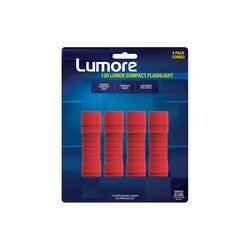 Lumore 130 lm Red LED COB Flashlight AAA Battery