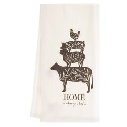 Karma Flora White Cotton Sloth Tea Towel 1 pk